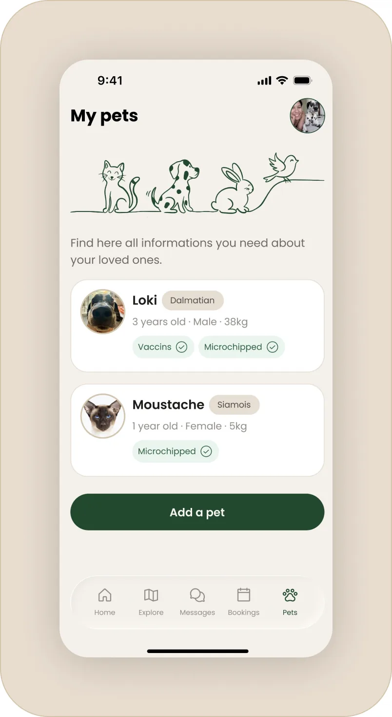 The Habipets home screen on a phone