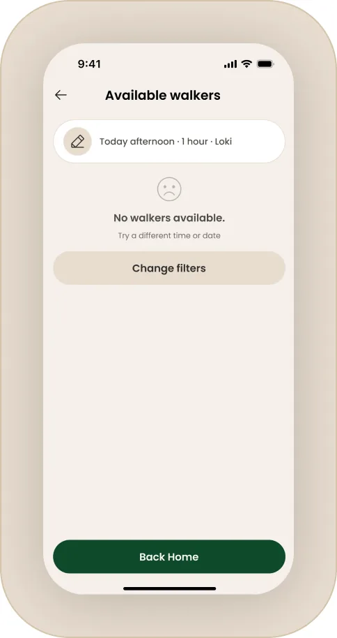A phone showing the walks list grouped by month