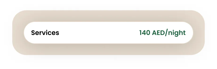 A selectable service row from the Habipets design system